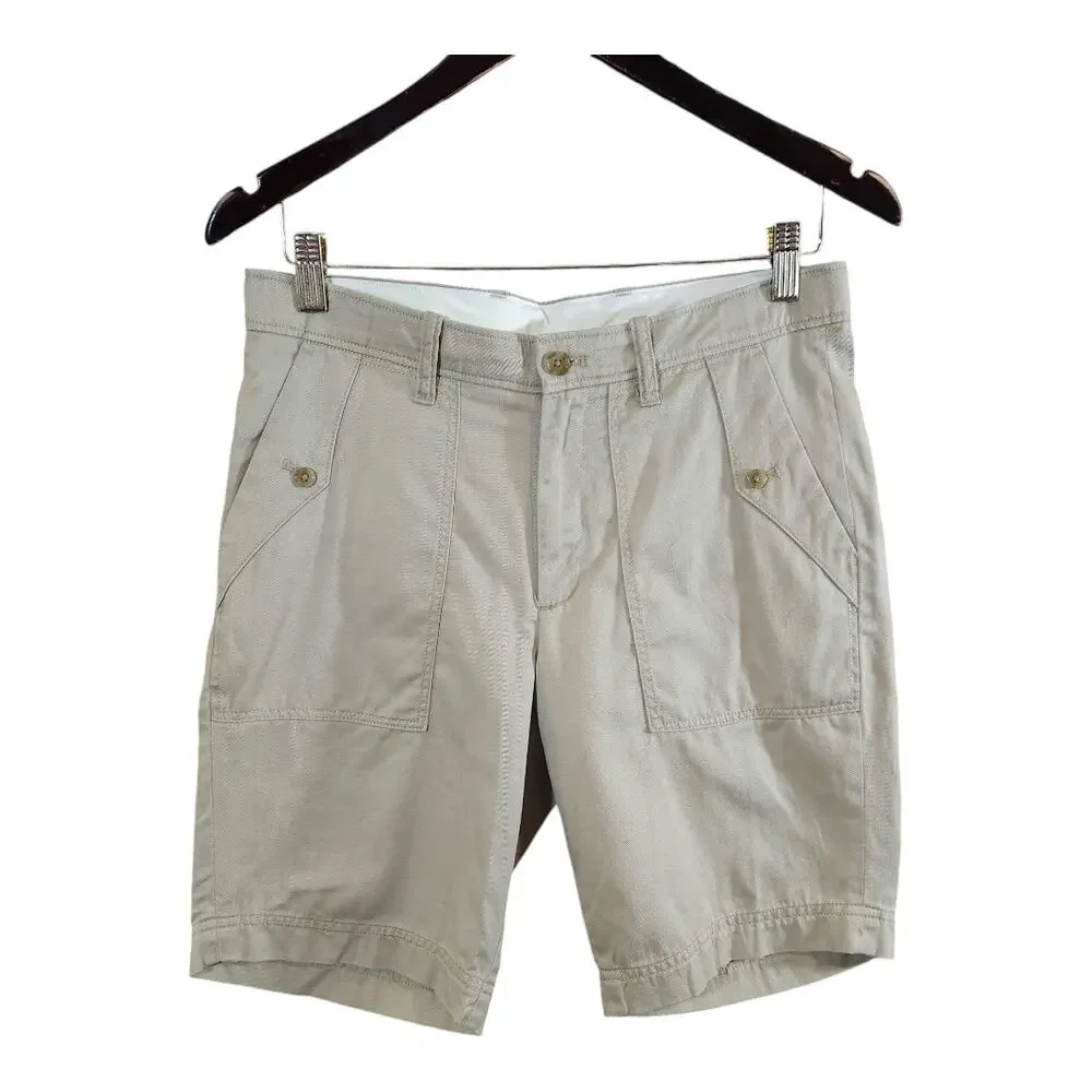 Crewcuts by J. Crew Twill Patch Pocket Khaki Shorts Adjustable Waist Boys' 16